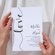 Wedding, Black & White Simple, Typography, Script,