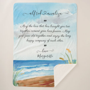 Wedding Blanket for Bride and Groom with Wishes