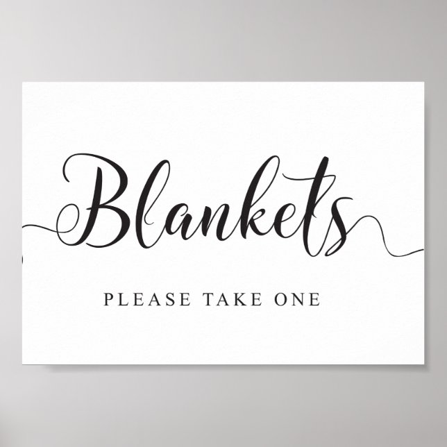 Wedding Blankets Sign. Please take a Blanket Poster (Front)