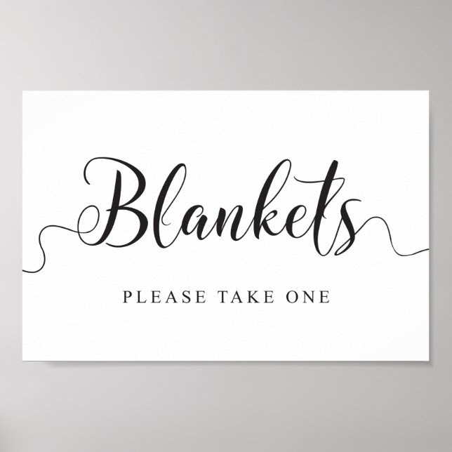 Wedding Blankets Sign. Please take a Blanket Poster (Front)