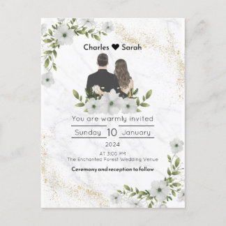 Wedding Blooms Invitation: A Floral Fairytale Invitation Postcard