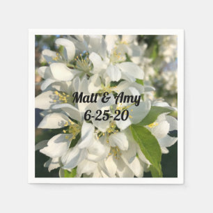 Wedding Blossoms Personalised Cocktail Napkin