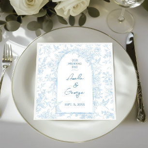 Wedding Blue and White French Toile   Napkin