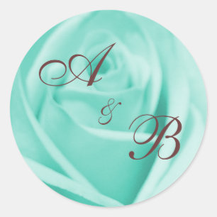 Wedding: Blue & Chocolate ... - Customised Classic Round Sticker