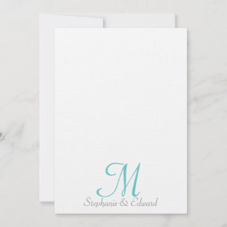 Wedding Blue Monogram Starfish Beach Invitation