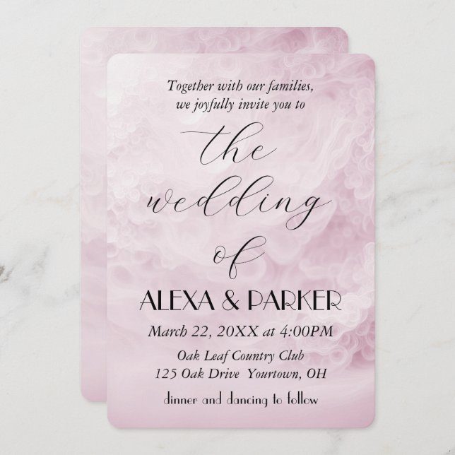 Wedding Blush Abstract Design  Invitation (Front/Back)