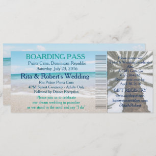 Wedding Boarding Pass Ticket-Destination Invitation