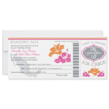 Wedding Boarding Pass to Los Cabos Mexico