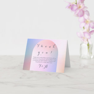 Wedding Boho Arch Pink Lilac Ombre Thank You Card