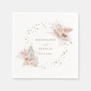 wedding boho flowers napkins