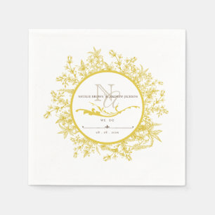 Wedding Boho Personalised Monogram Napkin