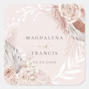 wedding boho  square sticker