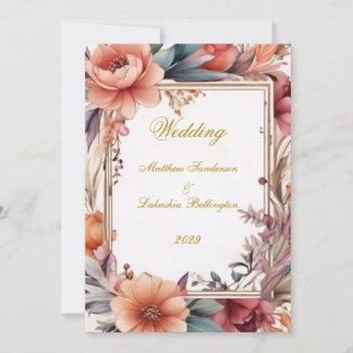 Wedding Boho style Modern Sophisticated Classy Invitation