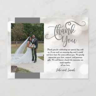 Wedding Bokeh Thank you note Postcard