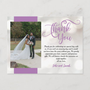 Wedding Bokeh Thank you note Postcard