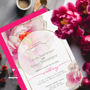 WEDDING Bold Beautiful Scarlet Peony Invitation