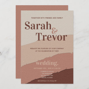 Wedding Bold Typography Dusty Rose Invitation