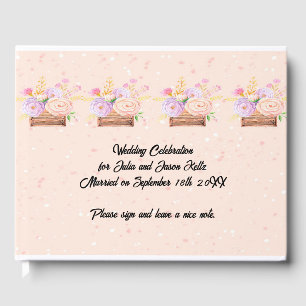 Wedding Book for Peach Rustic Floral Wedding