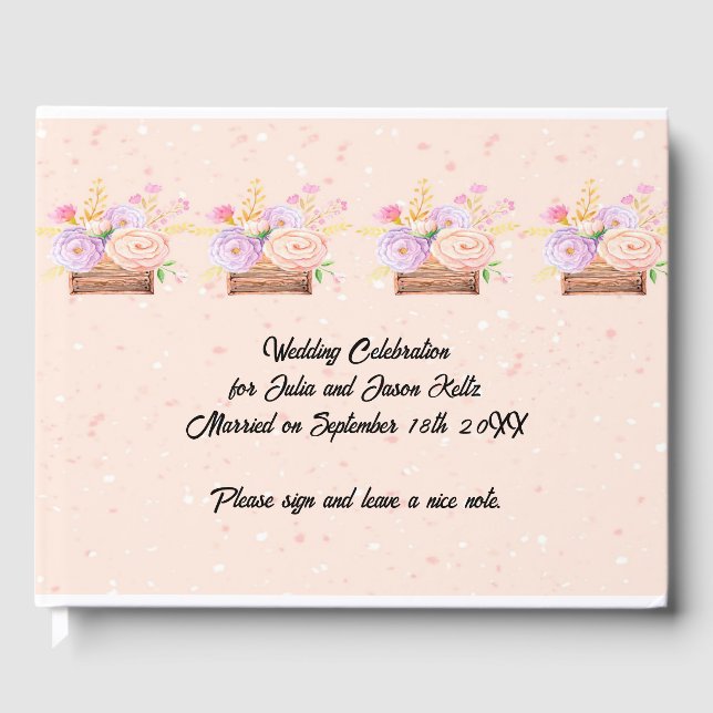 Wedding Book for Peach Rustic Floral Wedding (Front)