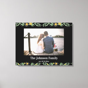 Wedding Botanical Custom Photo Stretched Canvas Print