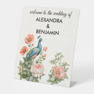 Wedding Botanical Vintage   Elegant Welcome Pedestal Sign