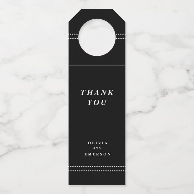 Wedding bottle gift tag, Classic, formal Tag (Front)