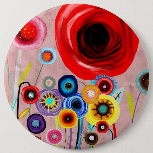 wedding bouquet 6 cm round badge (Front)
