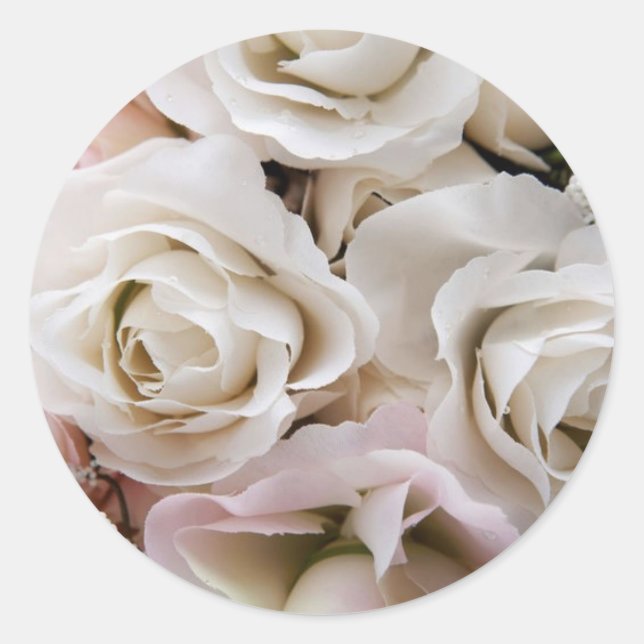 Wedding Bouquet Close Up Classic Round Sticker (Front)