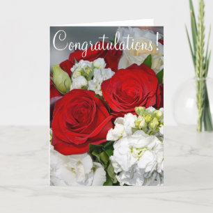 Wedding bouquet congratulations card