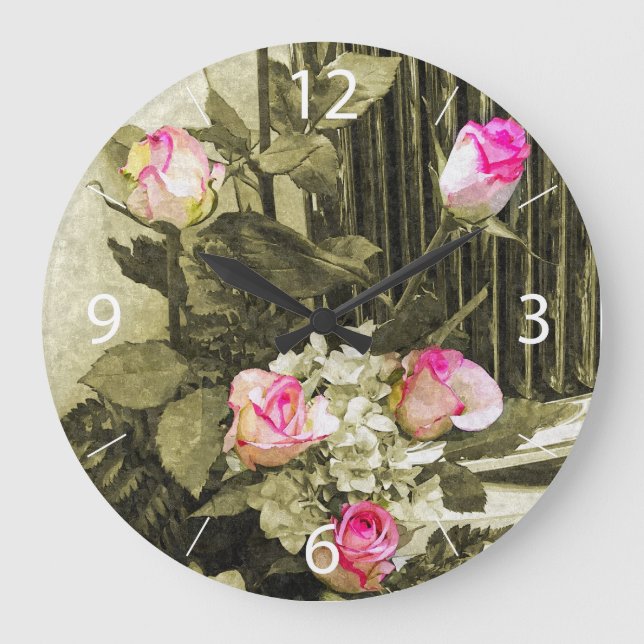 Wedding Bouquet Large Clock (Front)