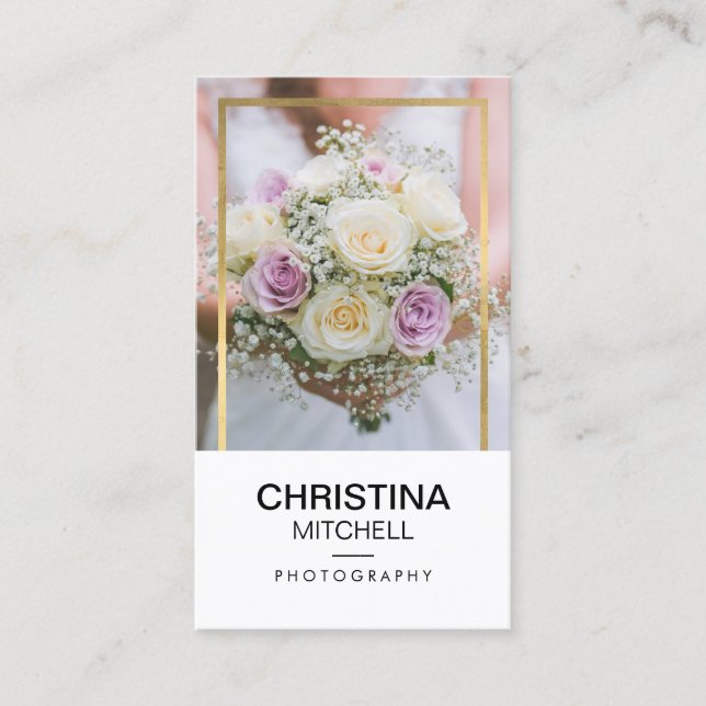 Wedding Bouquet Photographer, Event Planner Business Card (Front)