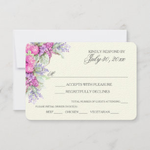 Wedding Bouquet Watercolor RSVP Card