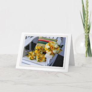 Wedding Bouquets on Adirondack Chair Greeting Card