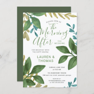 Wedding Breakfast Brunch Watercolor Foliage Invite