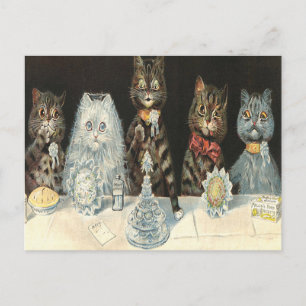 Wedding Breakfast Food Biscuits By Louis Wain Postcard