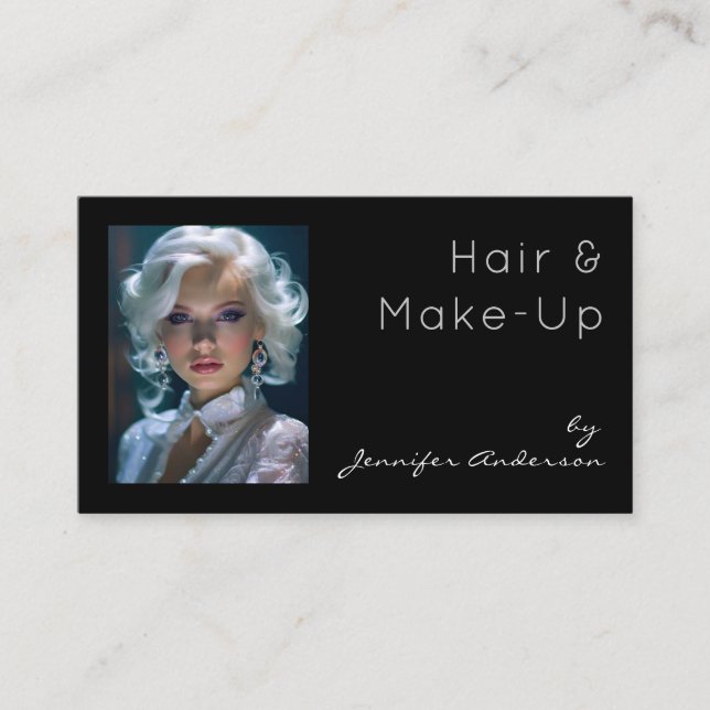 Wedding Bridal Hair Stylist Make-Up Cosmetologist Business Card (Front)