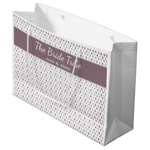 Wedding Bridal Party Custom White & Soft Grape Large Gift Bag