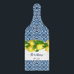 Wedding Bridal Shower  Anniversary Gift custom Cutting Board<br><div class="desc">Wedding gift,  Bridal Shower gift,  Anniversary Gift custom personalised name cutting board. Mediterranean Amalfi coast blue tiles pattern and yellow lemons with a name,  add your name and date.</div>