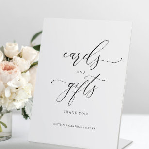 Wedding Bridal Shower Cards & Gifts Pedestal Sign