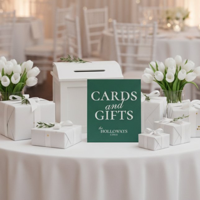 Wedding Bridal Shower Cards & Gifts Pedestal Sign (Add a touch of refined elegance to your reception or bridal shower with this Sage Green Sign!)
