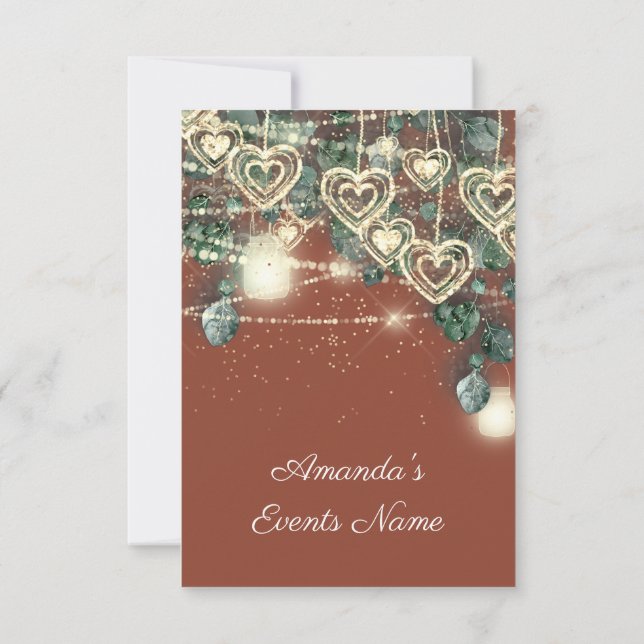 Wedding BRIDAL Shower Coral Green Sweet 16th Invitation (Back)