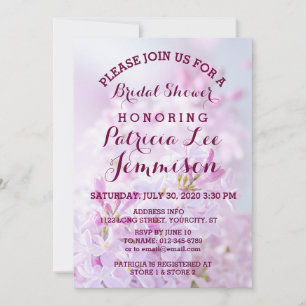 Wedding Bridal Shower customisable Invitation