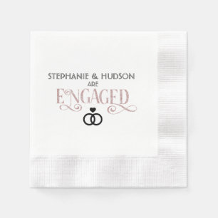 wedding, bridal shower, Engaged, Engagement party Napkin