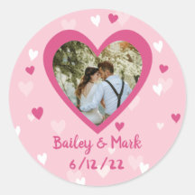 Wedding Bridal Shower Favour Custom Photo Hearts