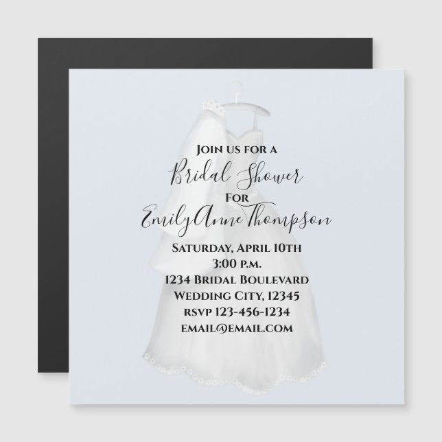Wedding Bridal Shower Pretty Custom Magnet (Front/Back)
