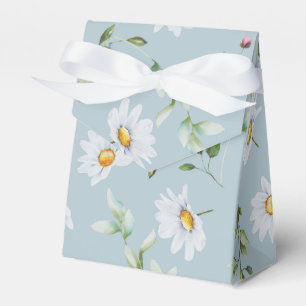 Wedding Bridal Shower Tent Blue Daisy Favor Box