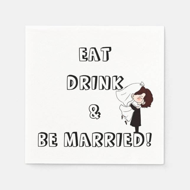 Wedding Bride and Groom Humor Napkin (Front)