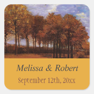 Wedding bride and groom stickers for fall wedding