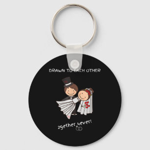 Wedding Bride And Groom Together Forever Key Ring