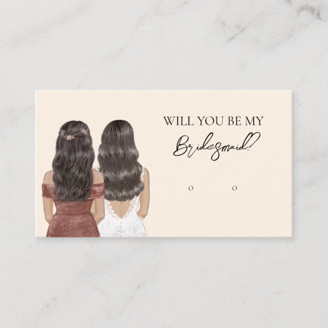 Wedding Bride Bridesmaid Earring Display Card (Front)
